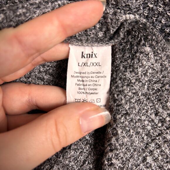 Knix Waffle Knit Robe Womens L/XL/XXL Gray Loungewear Comfort Cozy Intimate - Picture 5 of 5